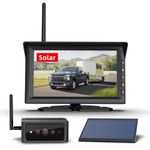 AUTO-VOX Solar4 Wireless RV Backup Camera with Rechargeable Battery for Truck, Car Back Up Camera System with 7'' Monitor for Trailer, IR Night Vision Rear View Camera for 1080P High-Speed Observation