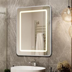 APRILSOUL 16X24 Inch Silver Bathroom Medicine Cabinet with Mirror, Recessed or Surface Lighted Medicine Cabinet with 3 Colors Temperature, Dimmable Light