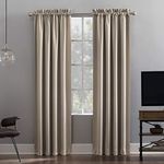 Sun Zero Oslo Theater Grade Extreme 100% Blackout Rod Pocket Curtain Panel, 52" x 95", Stone