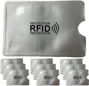 Protecteur de Carte Porte-Monnaie Anti RFID FRAUDE Etui Carte Bancaire Anti Piratage,Étui protége des Cartes de crédit Carte Bleue sans Contact RFID Pochette Protection Porte Carte (10 Pack Argent)