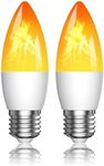 TobeBright 3W E27 LED Light Bulb with Flame Effect, 3 Lighting Flame Modes E27 Bulb Warm White 2700K, Decorative Flame Light Bulbs for Halloween,Christmas, Party, Garden (2 PCS)