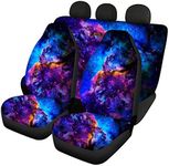 TSVAGA Fashion Blue Galaxy Car Seat Covers Full Set for Women Gifts Automotive Accessories Universal Fit for Car,Truck,SUV,Vans Durbale Elastic Personalized Auto Seats Protector Front & Rear