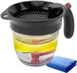 FSONA Fat Separator,4 Cup Fat Separator for Gravy with Towel, Gravy Separator with Measuring Cup,Gravy Strainer for Turkey Meat Beef Chicken Vegetables