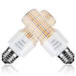 CA New Sunshine 40W Led Corn Light Bulb(300W Equivalent) 5000 Lumens 3000K Warm White E26/E27 Base Ceiling Fan Led Light Bulbs for Garage Backyard Warehouse Indoor Outdoor Led Corn Bulb Pack of 2