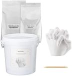 Navaris Children's Hand Casting Kit - Moulding and Plaster Powder Set for 3D Casts - 2 Kids Holding Hands or 1 Adult Hand - Includes 2L Mixing Bucket
