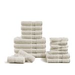 Chateau Home Collection Bath Towel Set (4 Bath Towels, 6 Hand Towels, 8 Wash Cloths) 600 GSM, Absorbent, Linens Set 18 Piece Towel Set Platinum