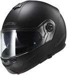 LS2 Helmets Strobe Solid Modular Motorcycle Helmet with Sunshield (Matte Black, Large)