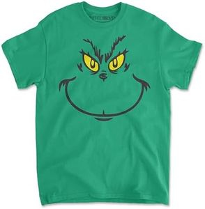 United BLVD Kids Unisex Vacation Smiley Christmas T-Shirt for Youth Holiday Crewneck Short Sleeve Funny Graphic Cute Christmas Tee (Medium, Irish Green)