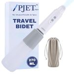 PJET PRO Silicone Portable Jet Spray for Toilet | Travel Bidet Spray with 4 Pressure Options | Foldable Handheld Electric Bidet Spray for Toilet for Personal Hygiene & Cleaning (260ml) (Grey)