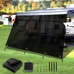 RV Awning Shade Screen with Zipper 9'x13'3", RV Awning Fabric Replacement Complete Kits for Trailer Camper, RV Awning 230GSM 8.2oz, 600D Durable Mesh Blocks 88% Sunlight, Improves Shade&Privacy