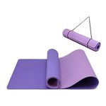 Oak & Tea Yoga Mat, Thick Non Slip Yoga Mats for Women/Men, Exercise Mats for Home Gym with Carry Strap, TPE Eco Friendly Workout Mat for Yoga, Meditation, Pilates 183x61x0.6cm (VIOLET/LILAC)