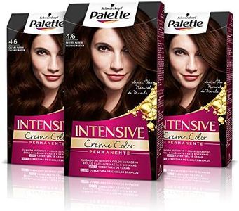 Schwarzkopf Palette Intensive, Tinte 4.6 cabello Castaño Marrón, Óptima cobertura de canas, Coloración Permanente de Cuidado con Aceite de Marula