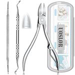 Upgraded Ingrown Toenail Clippers, Podiatrist Toe Nail File Lifter, Super Sharp Pedicure Tools, Curved Blade Nail Clipper, for Hard Thick Nail, Professional Manicure Kit, Premium Stainless Steel