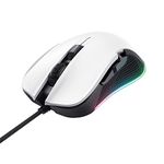 Trust Gaming Mouse GXT 922W Ybar, 200-7200 DPI, Full RGB LED Illuminated, 6 Programmable Buttons, Advanced Software, 2.1 m Braided Cable, USB Computer Mouse for PC, Laptop, Mac - White