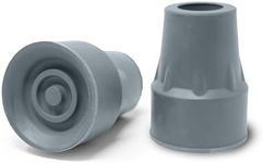 Steel-Reinforced 7/8 Crutch Tips - 1 Pair (Gray)