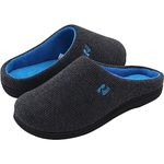 RockDove Women's Two-Tone Memory Foam Slipper, Size 7-8 US Women, Dark Gray/Blue