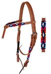 PRORIDER Horse Show Bridle Western Leather Headstall 79RT11HB