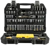 DEWALT Mechanics Tools Kit and Socket Set, 1/4" & 3/8" Drive, SAE, 108-Piece (DWMT73801)