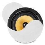 PD KVCS8 8" Coaxial Ceiling Speakers Pair, Passive HiFi Flush Mount, Tiltable Silk Dome Tweeter, Magnetic Grille, 140° Dispersion, IP44, 40W RMS – Home Audio Installed Sound Solution, White
