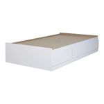 South Shore Furniture Vito Mates Bed with 3 Drawers Pure White, Contemporary, Twin