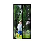 RnCop Magnetic Screen Door fits Door up to 90 ×210cm, Heavy Duty Fly Screen Door Mesh Screen Curtain - Self Sealing, Hands Free, Frame Hook & Loop-Black