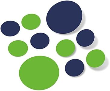 Lime Green/Navy Blue Vinyl Wall Stickers - 2 & 4 inch Circles (300 Decals)