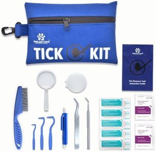 Complete Tick Removal Kit for Dogs & Cats – Tick Remover Tool Set with 3 Size Hooks, Tick Comb & Stainless Steel Precision Tick Remover + Tweezers, Travel Pouch – Safe, Fast Tick Removal (1)