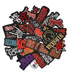 NINENINE 25Pcs Mixed Patches Lot Band Rock Patches Iron On Stripes for Clothing Embroidery Badges Clothes Stickers Jacket Applique Punk Music