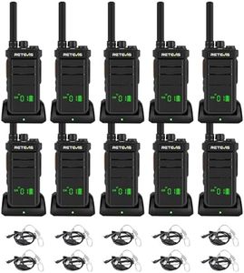 Retevis RB26H Walkie Talkies Long Range,Walkie Talkies with Earpiece, GMRS Radio, USB-C, Hidden Display, 2000mAh Battery, Repeater Capable, Two Way Radio Long Range for Hospitality Healthcare(10 Pack)