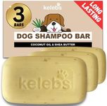 Kelebs Dog Shampoo Bar | Deshedding Shampoo for Dogs | for Dandruff | Moisturizing Soap Bar | Puppy Shampoo | Coconut Oil & Shea Butter | Natural Organic Ingredients | Zero Plastic Waste | Vegan 3Pcs