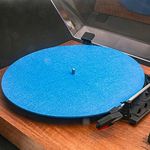 Turntable Slipmat Wool Mat, 12 Inch Turntable Mat Anti-Static for LP Vinyl Record，Record Player Accessories Professional Tuning Equipment Improve Sound (Blue)