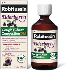 Robitussin Maximum Strength Elderberry Cough + Chest Congestion DM Cough Medicine for Adults, Cough and Chest Congestion Relief Liquid - 4 Fl Oz