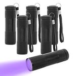 6 Pcs UV Blacklight Flashlight, 9LED 395nm UV Handheld Blacklight Flashlights, Ultraviolet Blacklight Flashlight Detector for Pets Urine and Stains