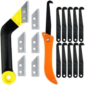 Pro Grout Removal Repair Tool Set - Long-handled Scraper, Angled Hand Saw, Grout Press Ball, Tapered Scraper and Rake for Tile Floor Cleaning and Repair (17pcs Regular Set)
