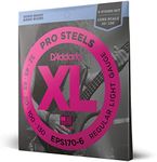 D'Addario XL ProSteels Bass Guitar Strings - EPS170-6 - 6 String - Long Scale - Regular Light, 32-130