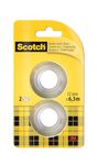 Scotch Double-Sided Tape, 2 Rolls , 12 mm x 6.3 m - Clear Double Sided Sticky Tape, Strong, Long-Lasting, and Photo-Safe