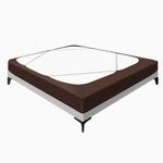 Biscaynebay Decorative Box Spring Cover King & Cal King Size, Brown Luxurious Jersey Knitting Stretchy Wrap Around 4 Sides Bed Skirt for Home/Hotels, Easy Fit Wrinkle & Fade Free Machine Washable