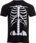 Ann Arbor T-shirt Co. Men's Skeleton Rib Cage Jumbo Print Novelty Halloween Costume T-Shirt Small Black