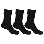 Bonjour Woolen Thumb Socks For Women In Pack Of 3 - Black