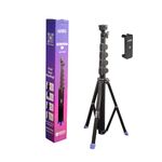 Kreo 1.6m Stayble Tripod Stand with Mobile Phone Holder for Mobile Phone Stand for Ring Lights and Camera Light Stand Tripod for Phone Mobile Stand for Video Recording Camera Stand for Video Shooting