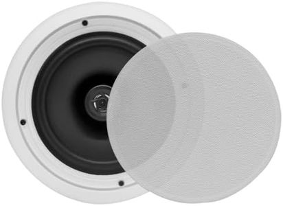 Pyle Enceintes de Graves Moyens à 2 Voies, Système d'Enceinte Murale et Plafond avec Système de Woofer, Bobine Mobile Haute Température de 2,5 cm, Haut Parleur Encastrable Plafond