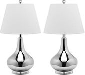 Safavieh Lighting Collection Amy Gourd Glass Table Lamp, Silver, Set of 2