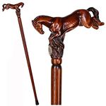 GC-Artis Horse Wood Carved Walking Stick Handle Wooden Walking Cane for Men and Women 36”