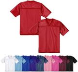 Blank Football Jerseys for Men,Plain Practice Sports Uniform Tops Youth Athletic Shirt Women White Black Red Pink Navy S-4XL, Red, Medium