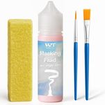 WAN2TLK Masking Fluid for Watercolor Painting 60ml Red with a Paintbrush and Eraser - Art Masking Fluid Pen Watercolor Medium Art Supplies for Artists