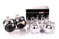 Pair of DDM Tuning Bi Xenon Retrofit Mini H1 Projectors V3 Premium,2.5in,W/Mini Gatling Gun Shrouds