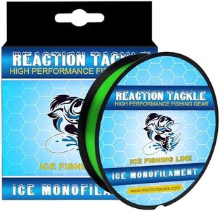 Reaction Tackle Ice Monofilament – Ice Fishing Mono Line, Tip-Up Line - Hi Vis Green - 8LB / 1000yds