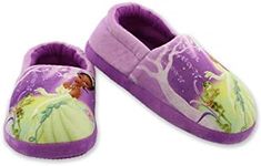 Disney Princess and The Frog Tiana Toddler Girls Plush Aline Slippers (5-6 M US Toddler, Purple)