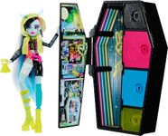 Monster High™ Doll and Fashion Set, Frankie Stein™ Doll, Skulltimate Secrets™: Neon Frights™, Dress-Up Locker with 19+ Surprises​​