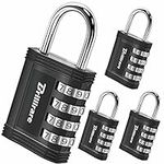 4 Pack Combination Lock, 4-Digit Waterproof Padlock, Zinc Alloy Outdoor Keyless Resettable Travel Luggage Locks for Backpack, Gym Locker, Hasp, Fence, Gate, Case, Toolbox-by Brillirare